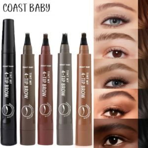 COAST BABY Waterproof 4-Prong Brow Enhancer Pencil - Long Lasting Feathered Eyebrow Makeup (5 Colors Available)